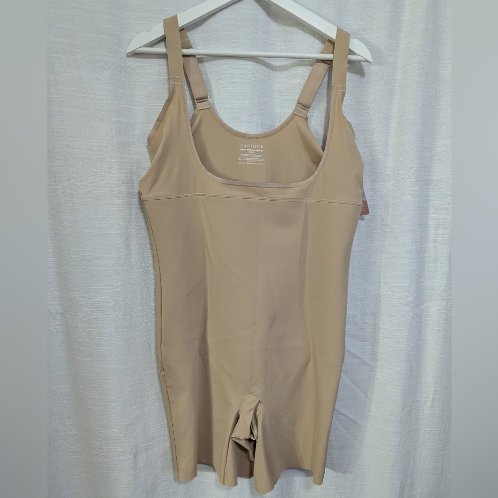 NWT Cacique Open Bust Thigh Shaper Shapewear 18/20 Nude